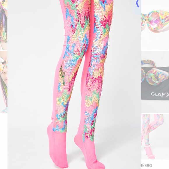 CLUB EXX DRIPPIN' IN CANDY THIGH HIGHS (NEW WORN ONCE) - Picture 1 of 4